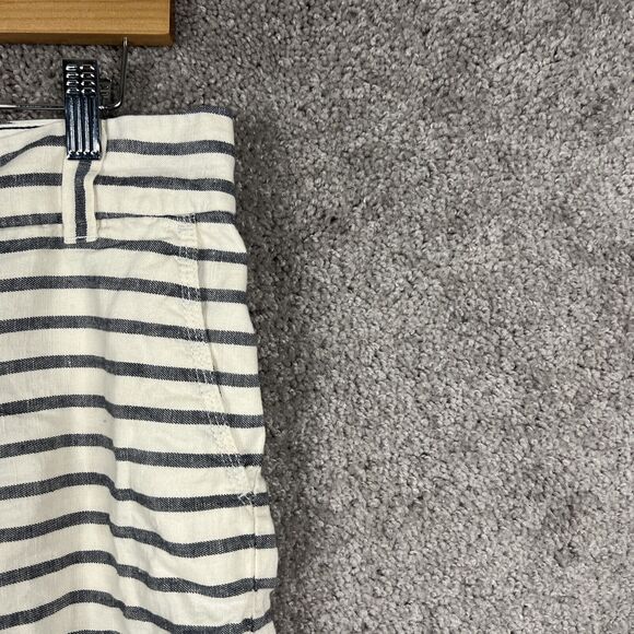 Tommy Hilfiger Shorts Womens 8 White Stripe Flat Front Pockets Linen Blend - Picture 4 of 12